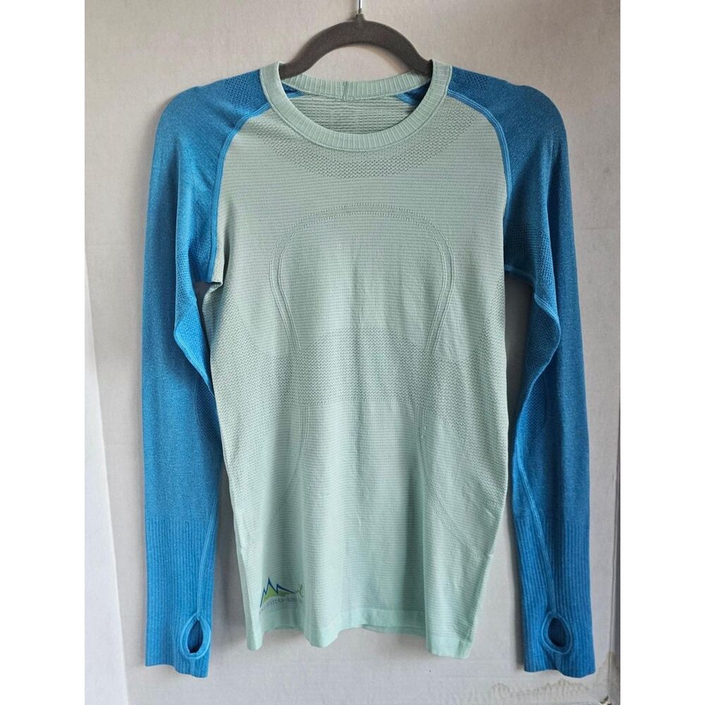 Lululemon‎ Women’s Swiftly Tech LS Run Shirt | Sole Sisters 2013 Blue Size 4